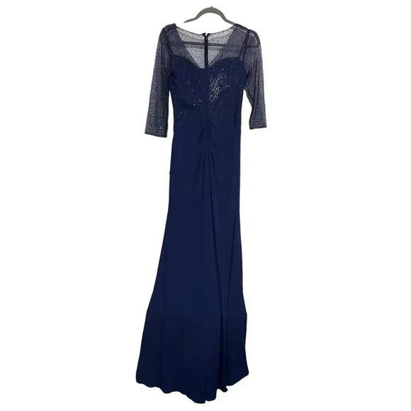 LA FEMME 30028 Navy Maxi Gown Size 2 - Picture 9 of 9